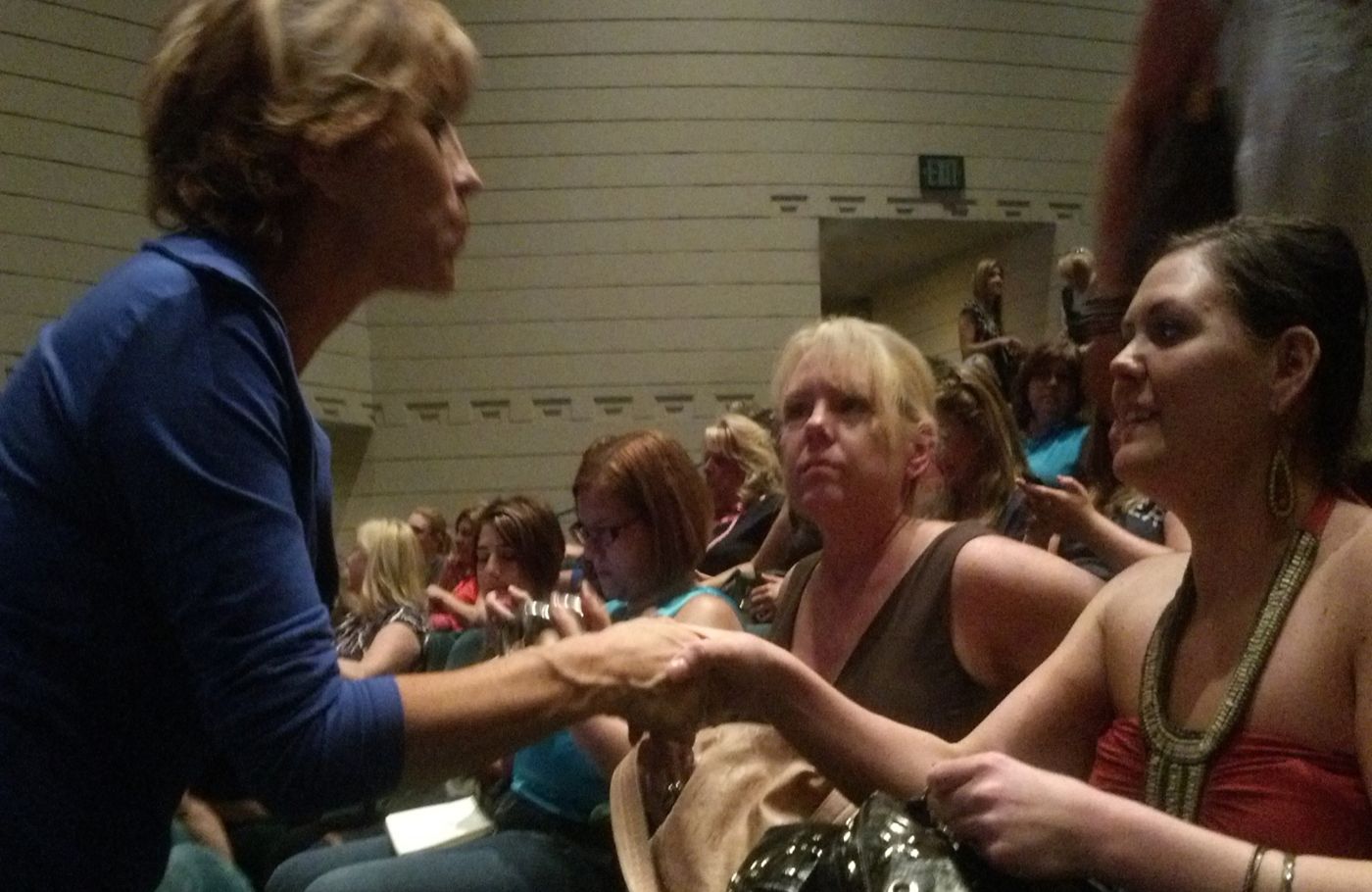 Forbes in the audience, coaching attendees