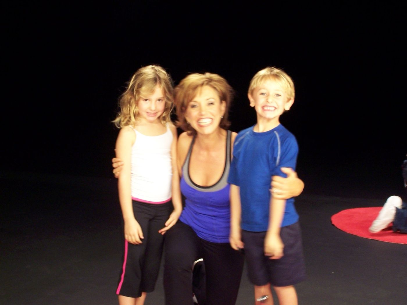 Forbes with her twins Ryker and Makenna on the SpinGym set