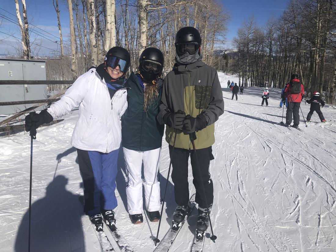 Forbes skiing with Ryker and Makenna, Beaver Creek 2019