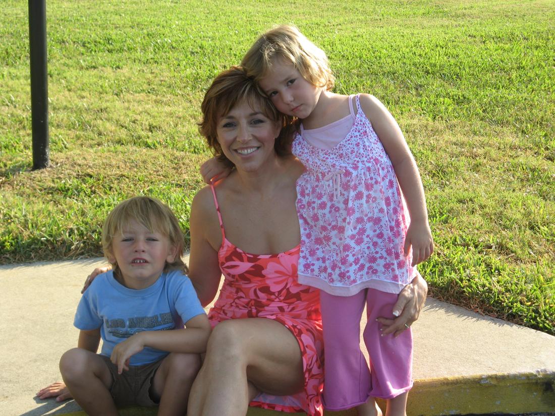 Forbes with the twins at four years old