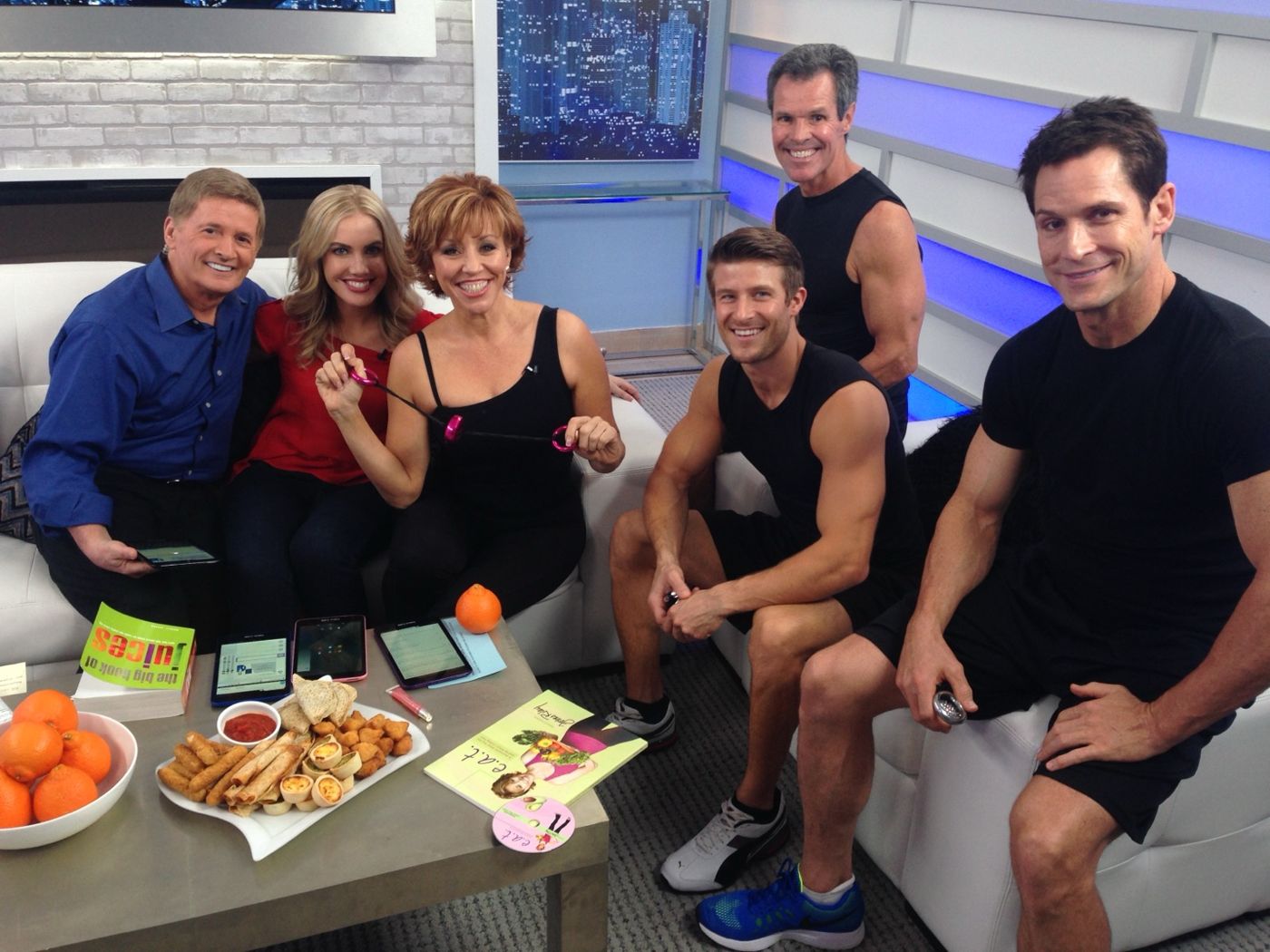 Forbes backstage at HSN with the SpinGym team