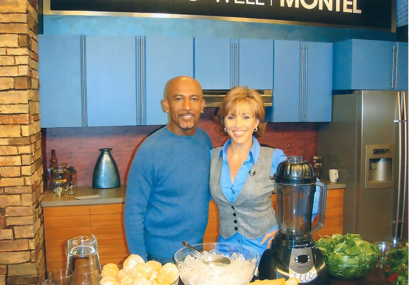 Forbes with Montel Williams on the HealthMaster set