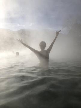 Forbes Riley finally relaxes! Here’s to the hot tub lifestyle!